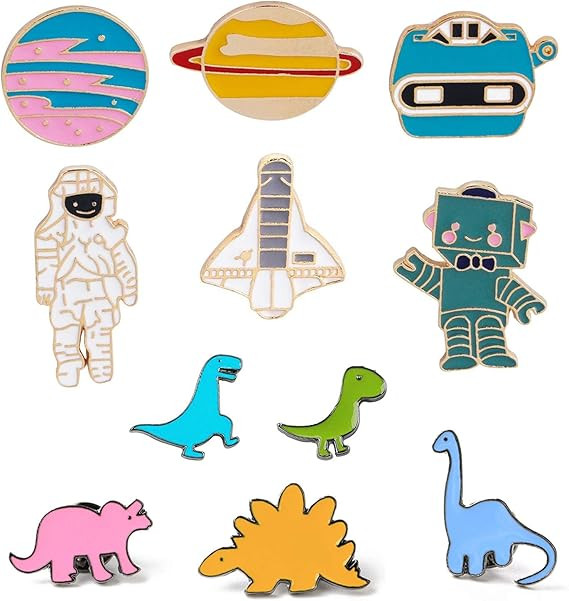 Visit the KASTWAVE Store Enamel Pin Badge Brooch, KASTWAVE Cartoon Brooch for Sweater Cute Dinosaur Pin