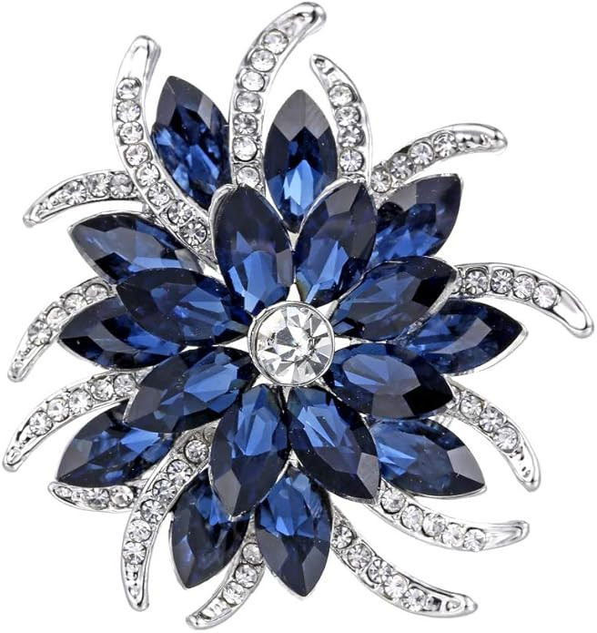 YouBella Stylish Fancy Party Wear Jewellery Brooches for Girls (Blue) (YB_Brooch_72)